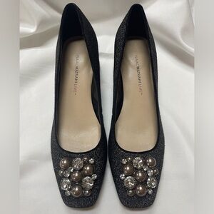 Isaac Mizrahi Live Women’s Dress Shoes Sz 8M Multi Silver/Black Fabric 2” Pumps